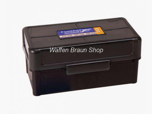 Frankford Arsenal Munitionsbox #515 mit Scharnier f. 50 Patronen .270 WSM, 7mm SAUM, .300 WSM