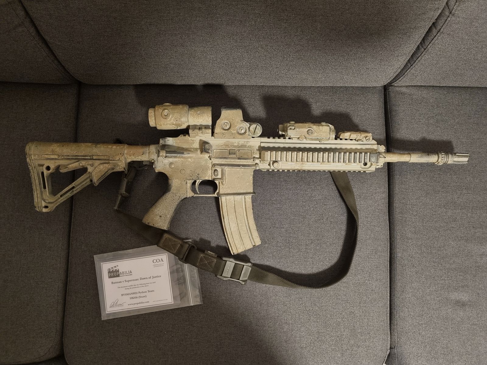 HK 416 original Gewehr aus Batman vs Superman Kinofilm mit Zertifikat