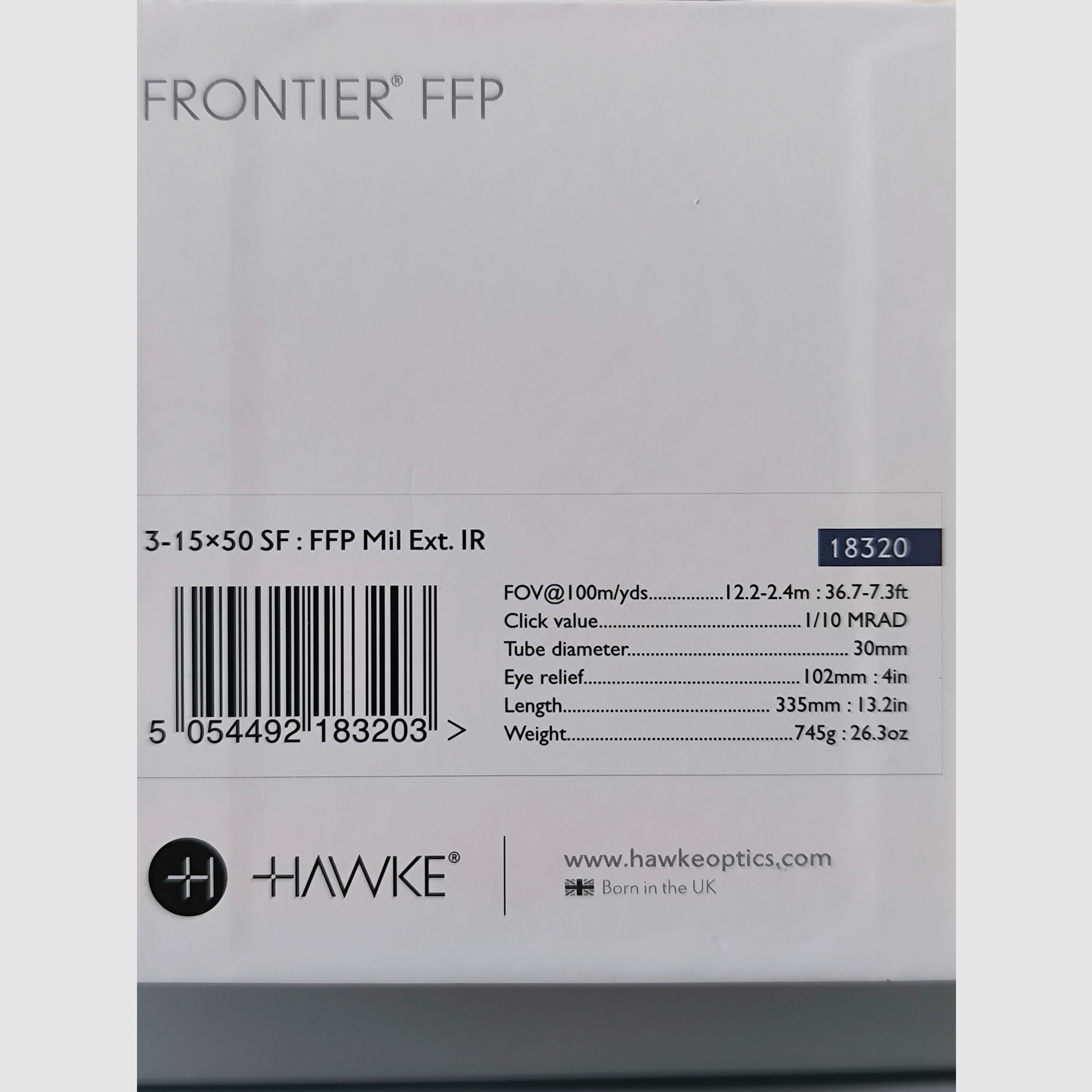 Hawke Frontier 3-15X50 SF FFP Mil Ext. IR scope