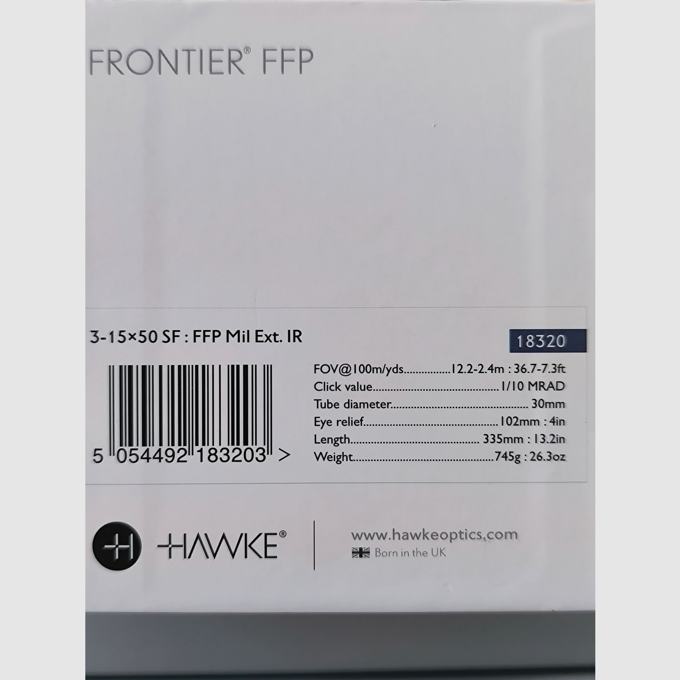 Zielfernrohr Hawke Frontier 3-15X50 FFP Mil Ext. IR  SF