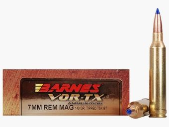 Barnes VOR-TX 7mm Rem. Mag. 140GR Tipped TSX Boat Tail 20 cartouches
