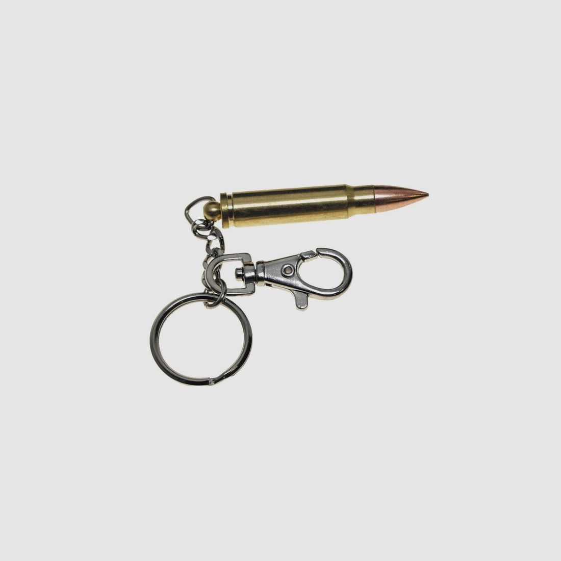 Schlüsselanhänger Patrone - Metall, Silber / Messing / Kupfer