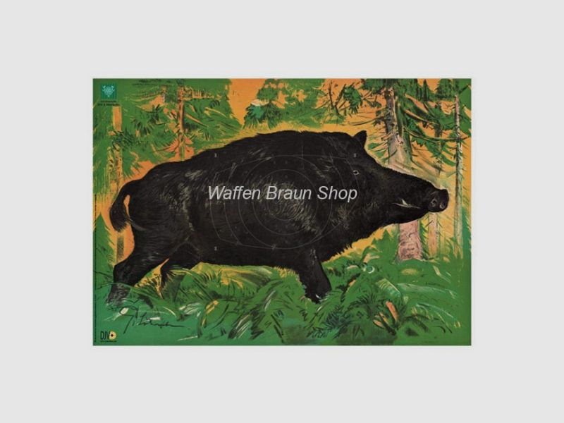 DJV-Scheibe Nr.2 Überläufer Überläufer stehend nach rechts 100m, Gr. 75 x 105 cm aus Papier