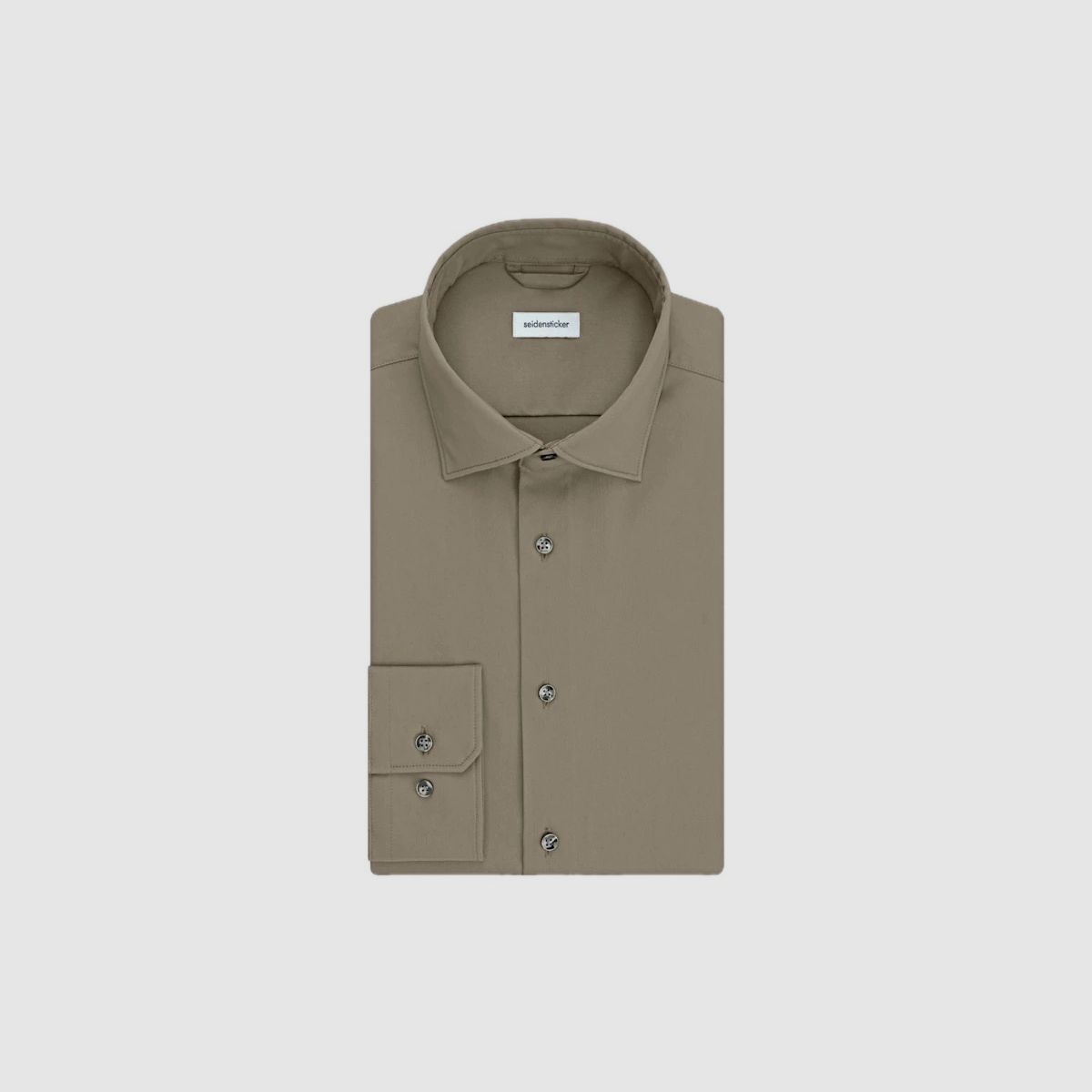 Chemise en twill performance SEIDENSTICKER en slim avec col Kent vert