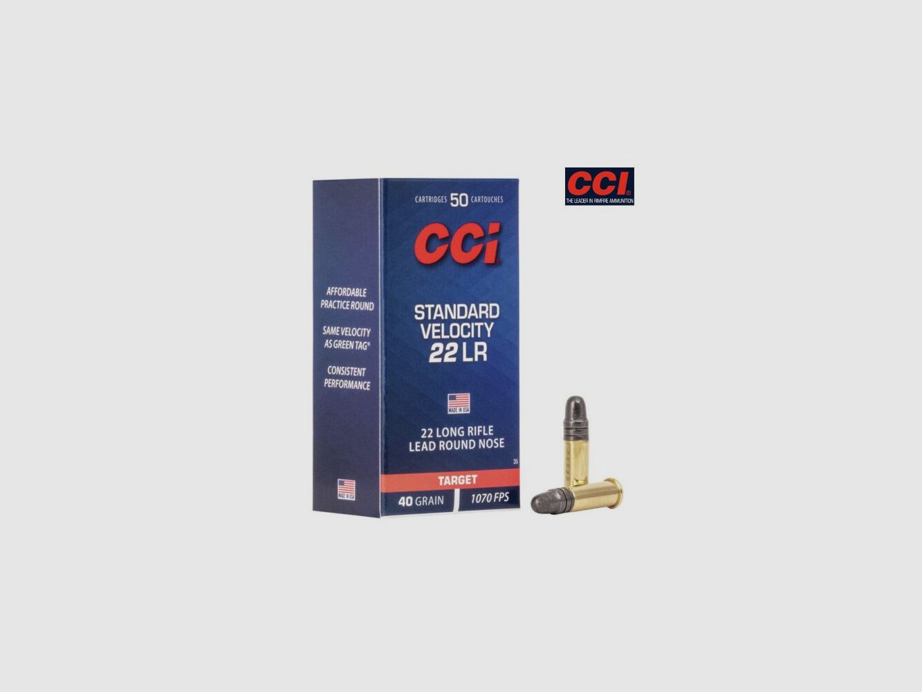 PATRONEN .22 LR CCI STANDARD VELOCITY 40GR, afbeelding 2 van 2
