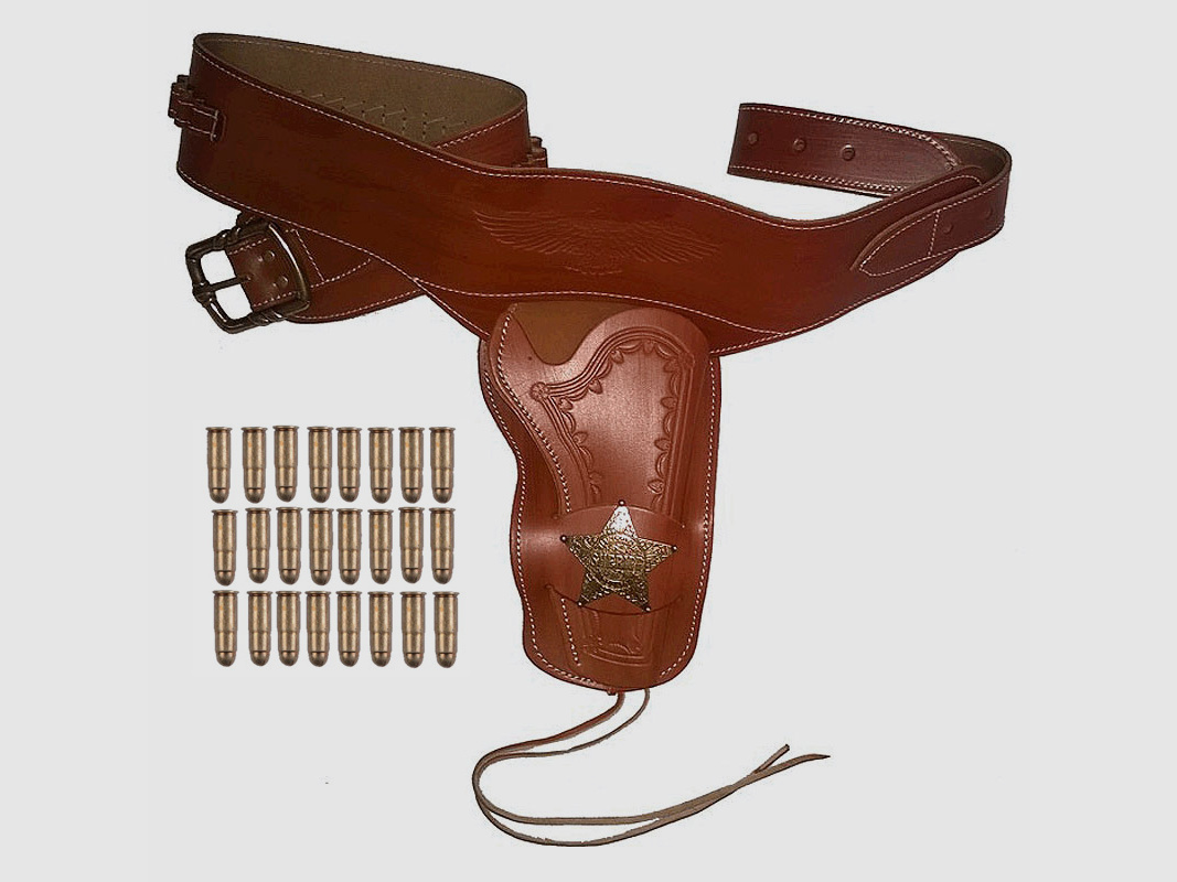 Ceinture revolver en cuir robuste
