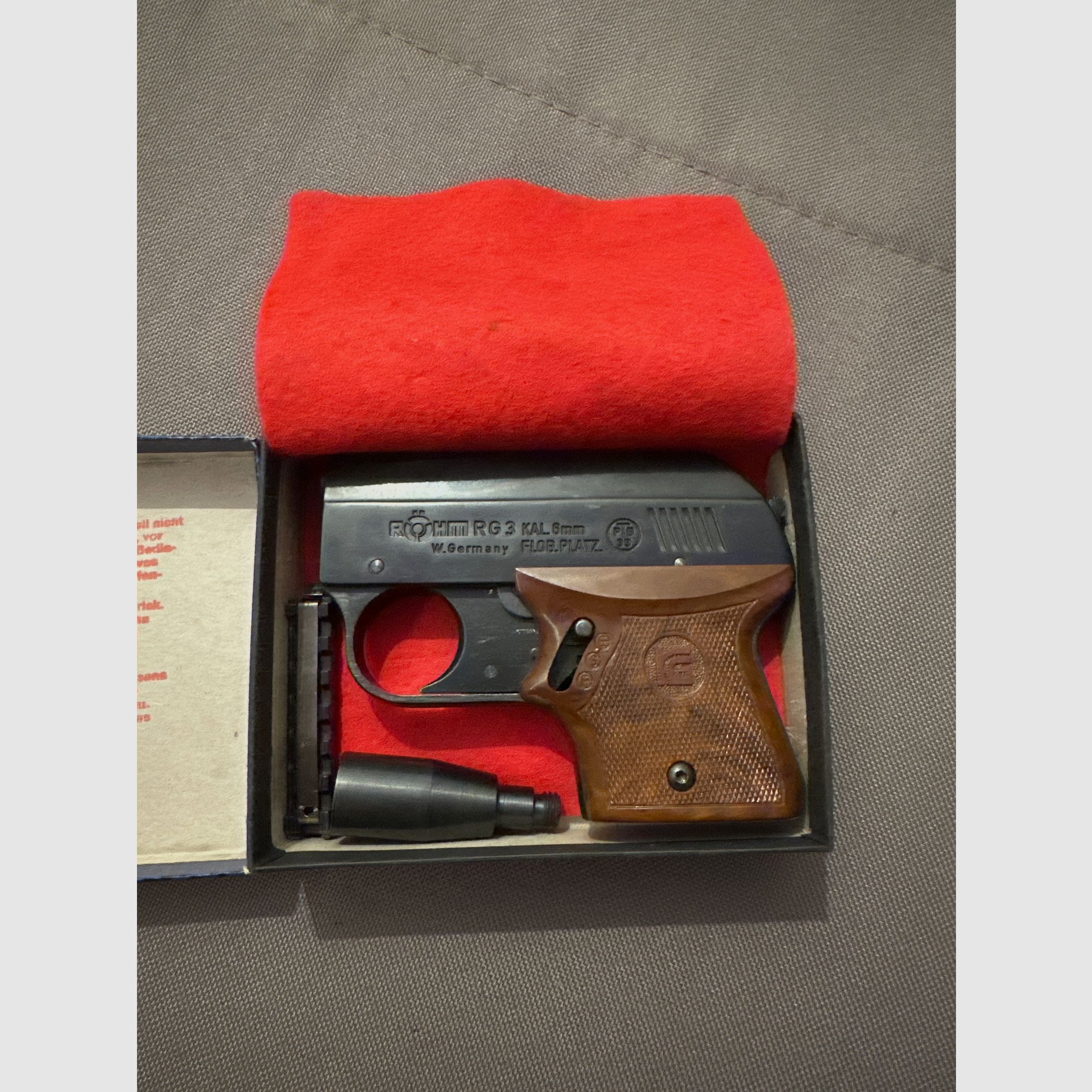 Röhm RG 3 pistolet alarmowy 6 mm Flobert Knall | OVP | 2 magazynki | instrukcja