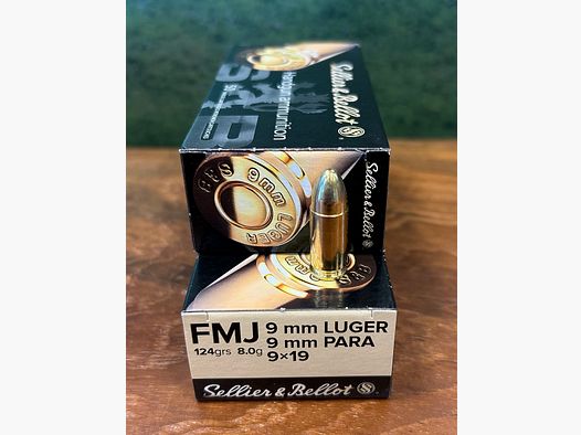 Sellier & Bellot 9 mm Luger Vollmantel 8,0g/124grs.