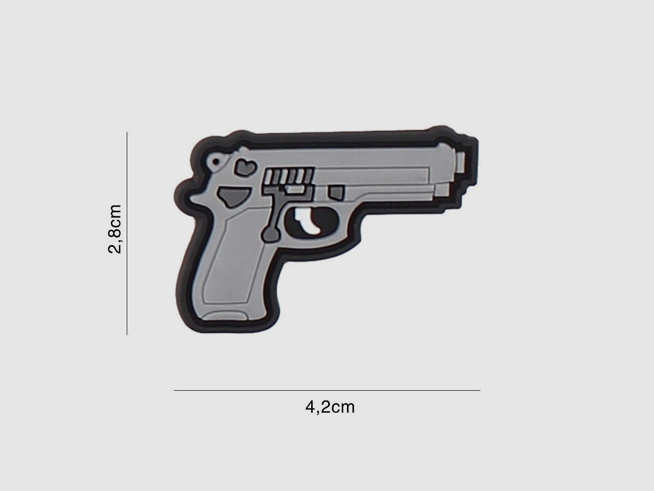3D PVC PATCH PISTOLE GRAU