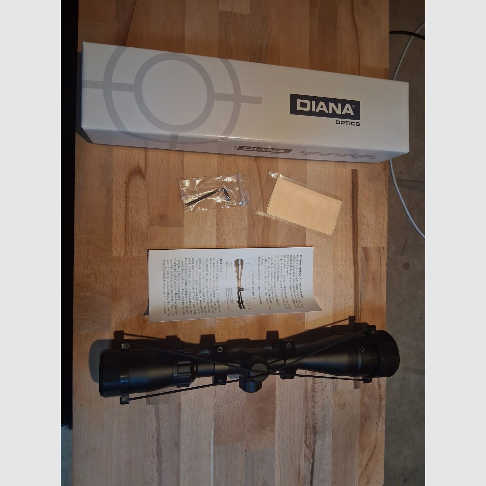 Target scope, optics with 3-9X40 magnification