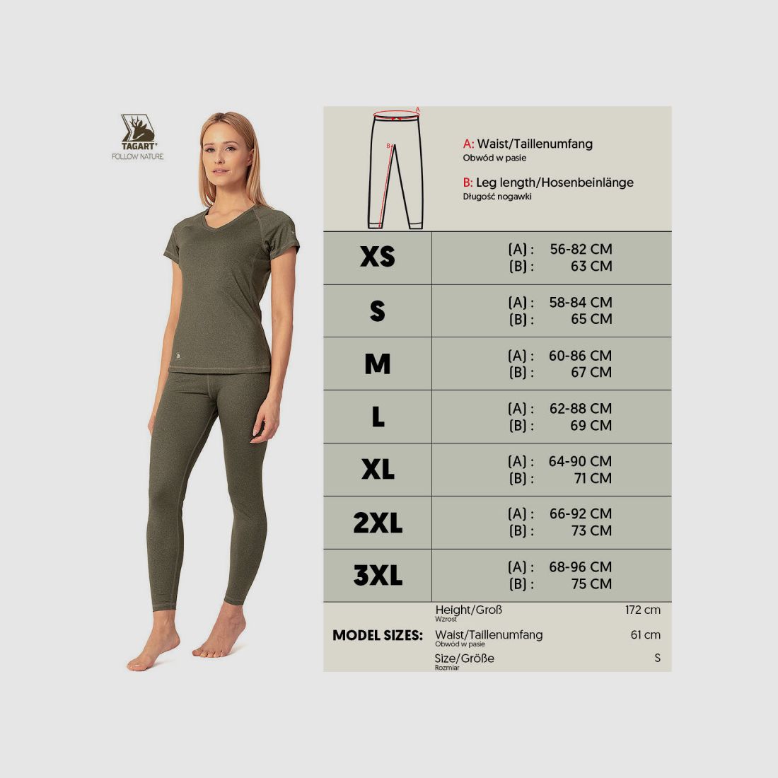 Leginsy damskie California Tagart Olive, zdjęcie 2 z 4