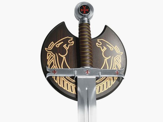 Spada dei Templari con supporto da parete