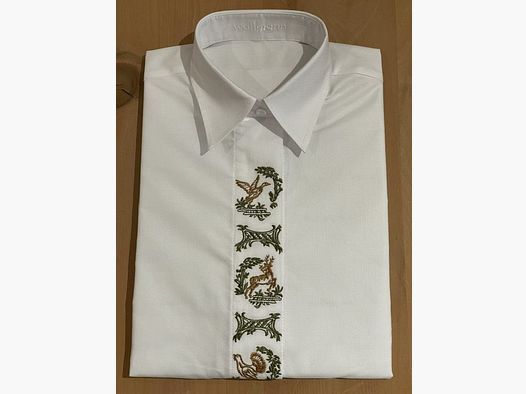 Wallmann Bluse «Ente-Hirsch-Auerhahn« in Weiss