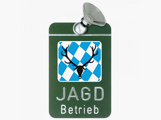 1x Autoschild "Jagdbetrieb" BAYERN mit Saugnapf | wertiges Aluminium mit gravierter Schrift 8x12cm