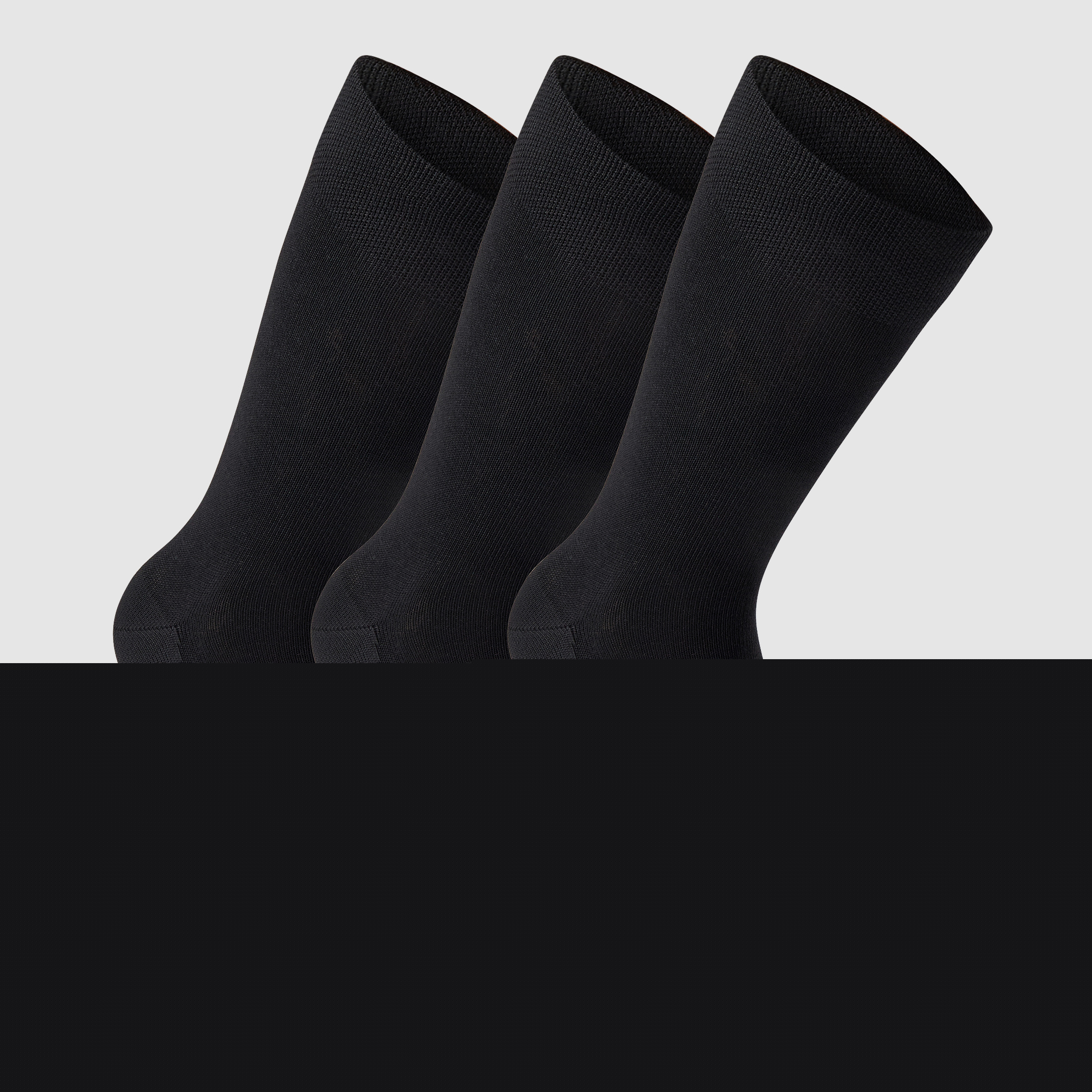 Bamboo Socks - 3-Pack - Black Ink - Size: 44/47