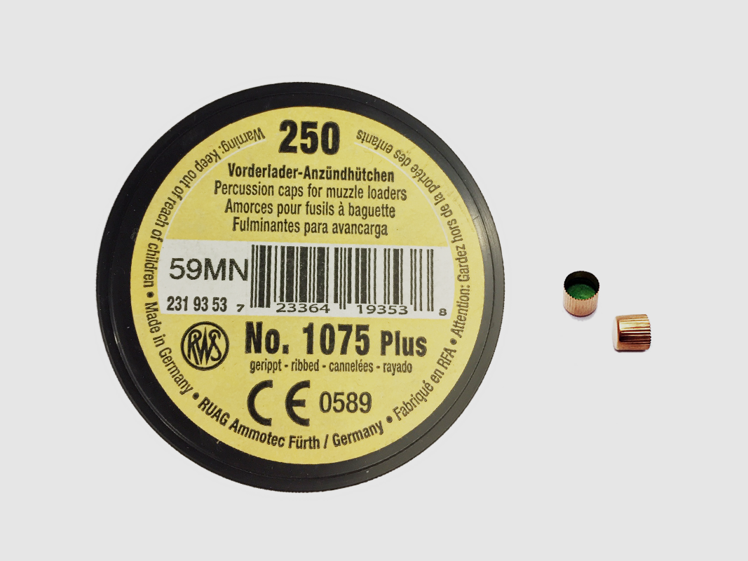 RWS 1075 Plus Perkusions Zündhütchen 250 Stück, Bild 1 von 4