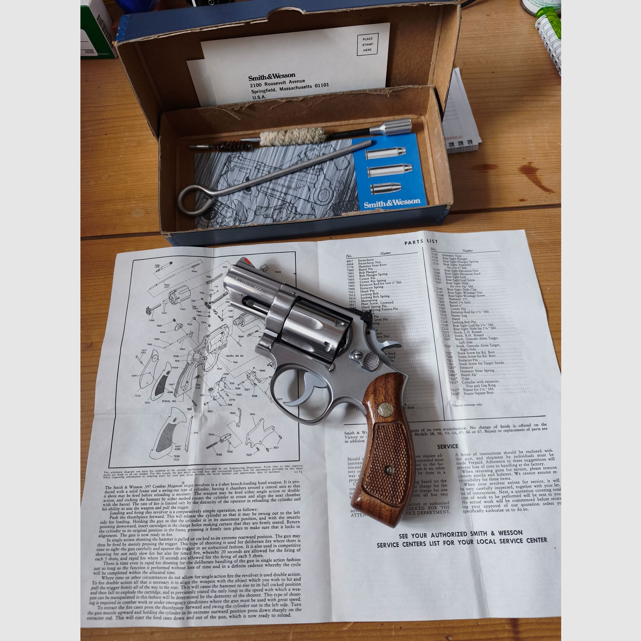 Smith & Wesson .357 COMBAT Magnum Edelstahl Revolver, Modell Nr. 66