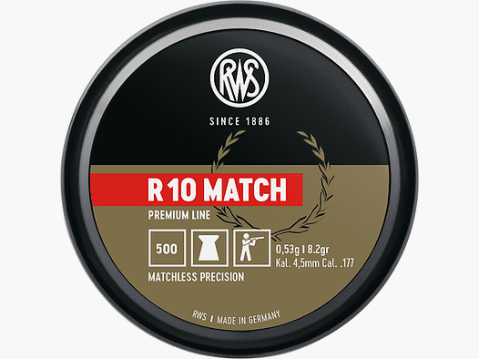 RWS Premium Line R10 Match Diabolo 4,5 mm Ø4,5 mm 0,53 g 500 sztuk