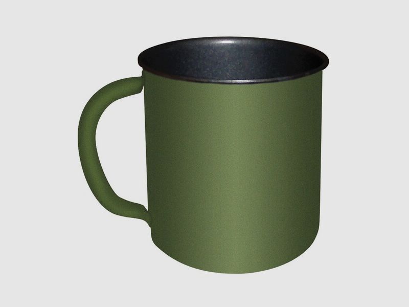 Feldbecher / Feldtasse 300 ml aus Metall mit Teflonbeschichtung - Oliv