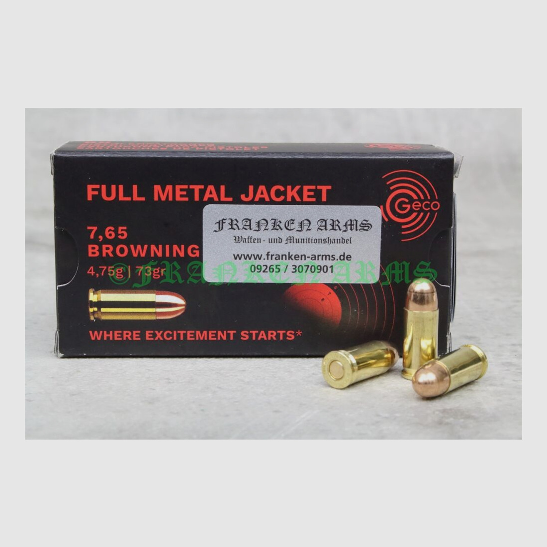 Geco	 7,65 Browning VM 73gr. 4,75g 50 Stück Staffelpreise