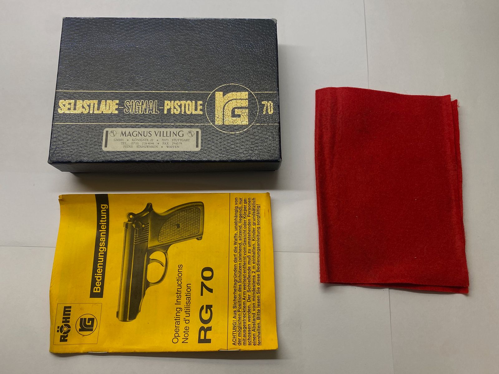 Rhöm RG 70 blank firing gun original packaging instructions