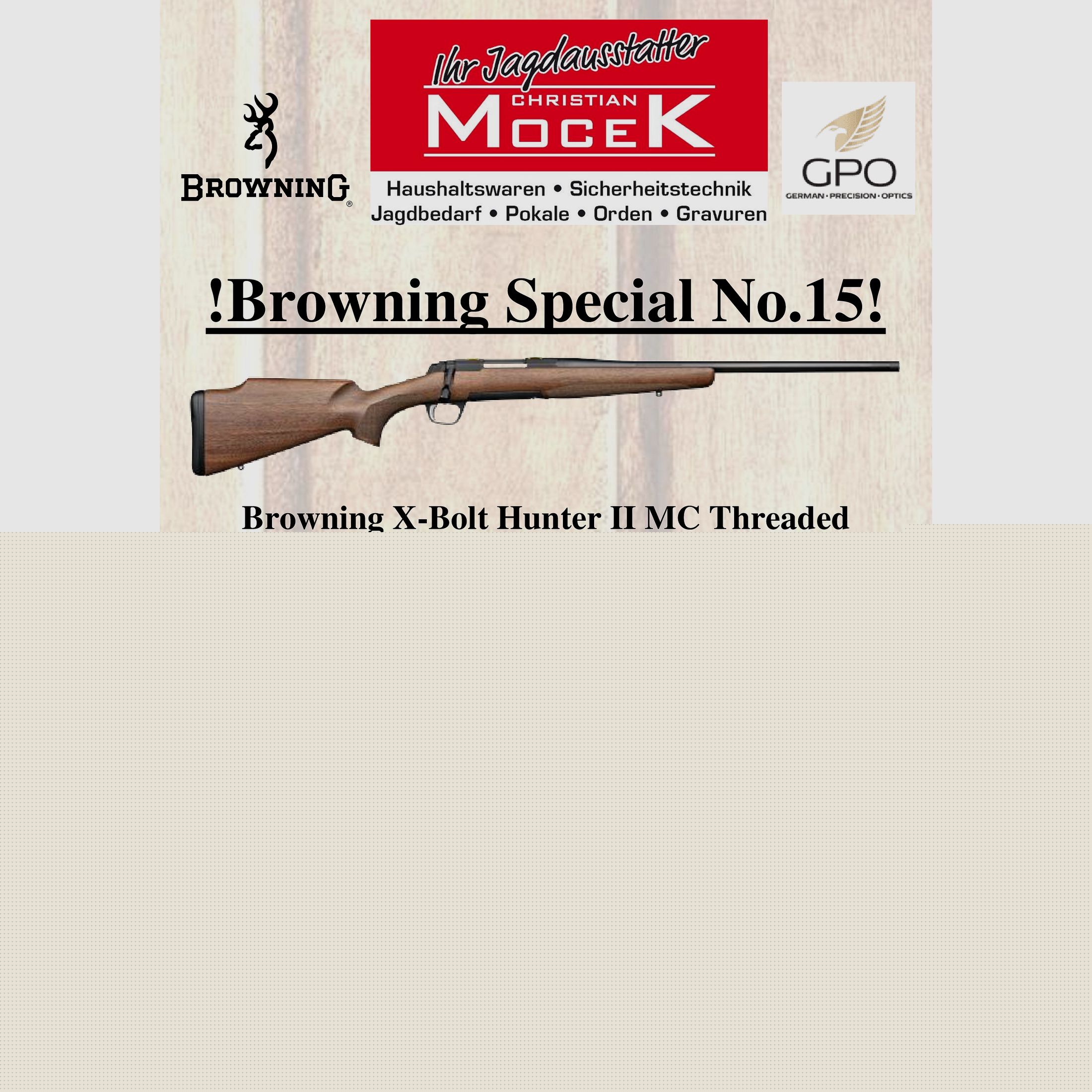 Browning X-Bolt Hunter II MC Threaded, mit GPO Spectra 4x 4-16x50