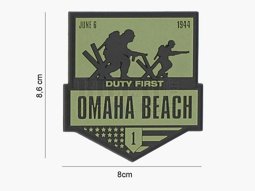 3D-PVC-Aufnäher Omaha Beach Duty First OD