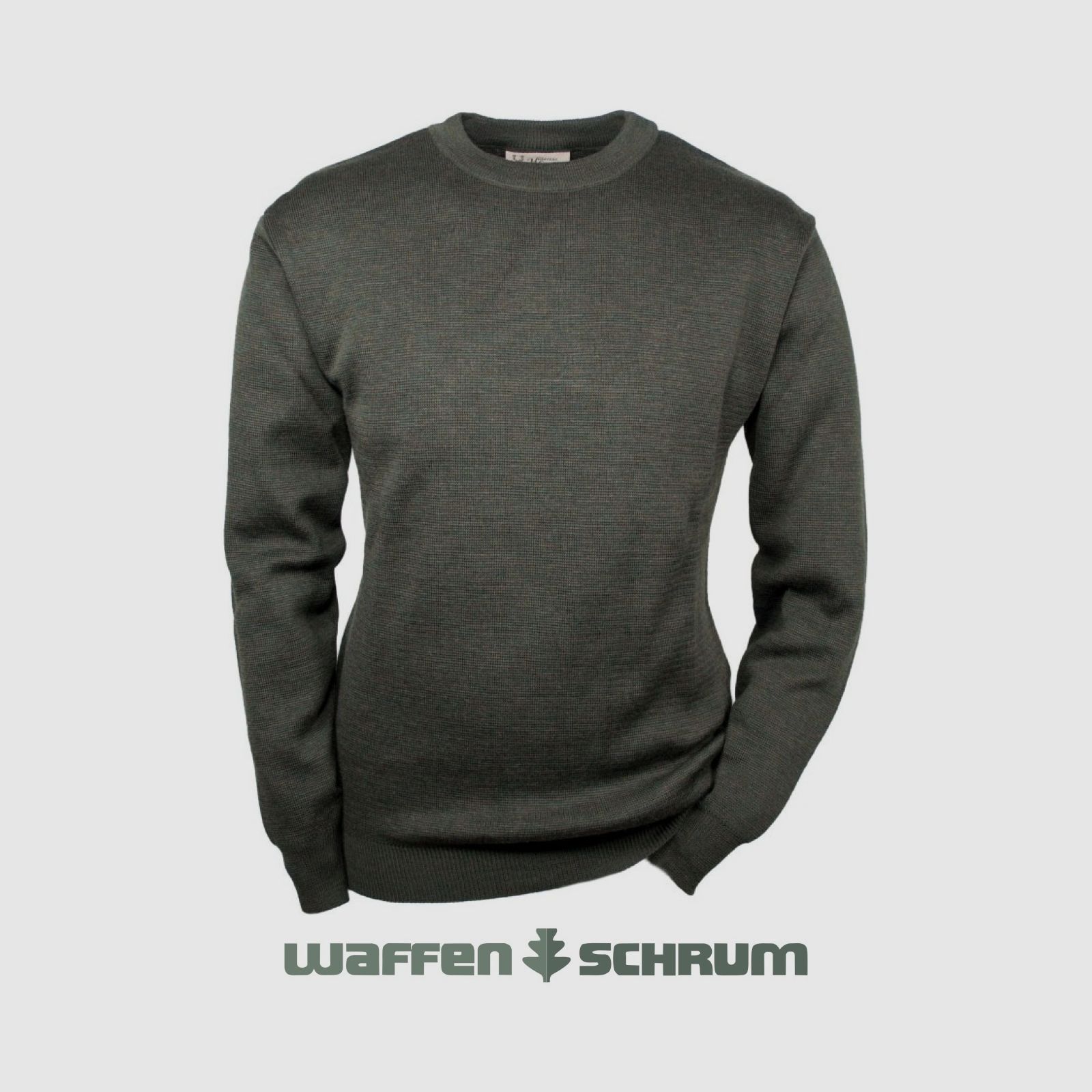 Hubertus Pullover Rundhals Oliv
