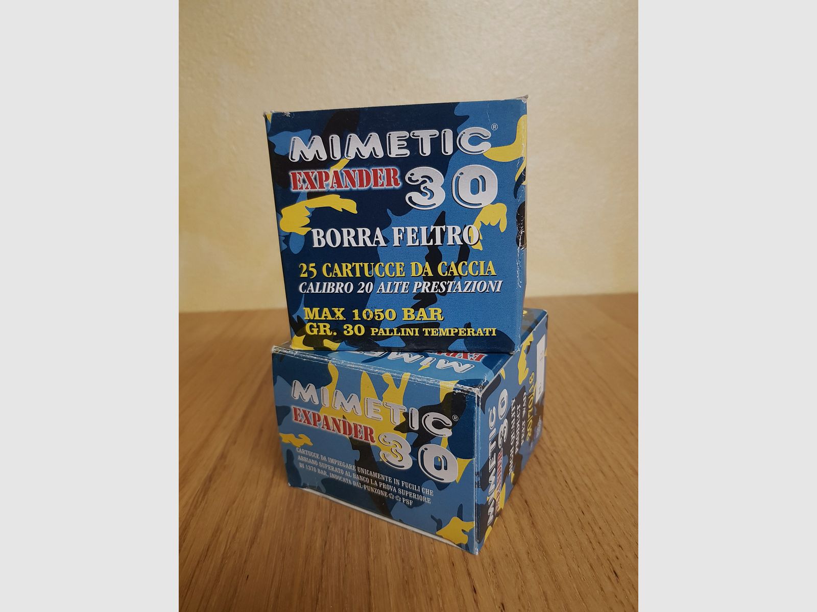 MIMETISCHE PATRONEN MIT KUGELN 30 GR BORRA AUS FILZ Kal. 20