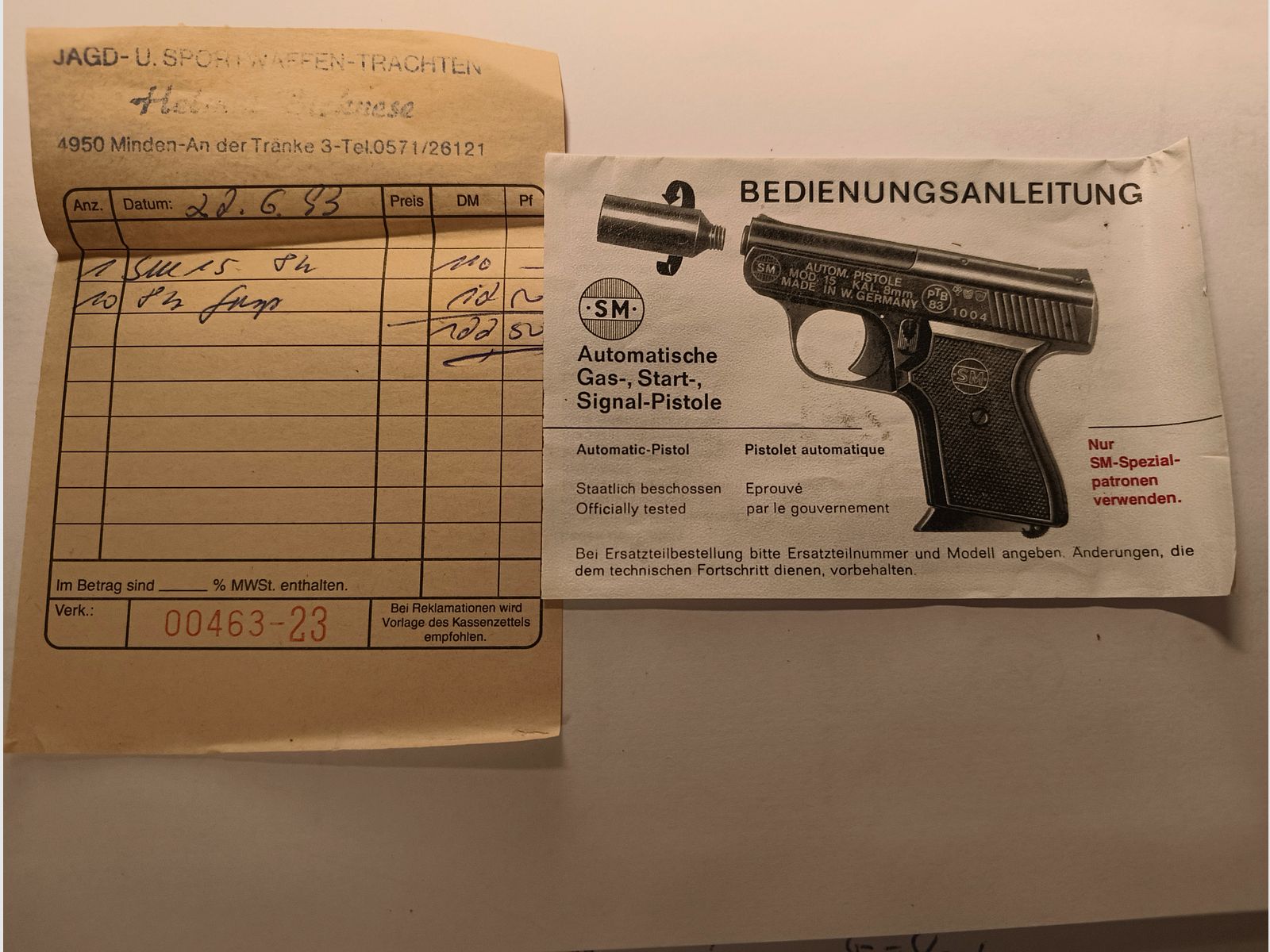 Automatische gas-, start-, signaalpistool van het bedrijf Rhöner Sportwaffen te koop