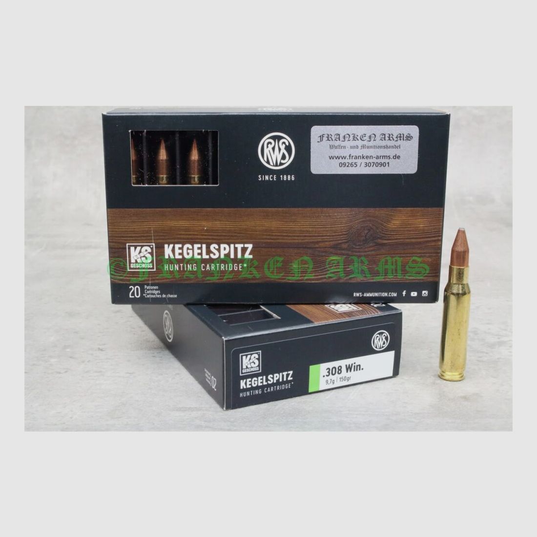 RWS Kegelspitz .308 Win. 150gr. 9,7g 20 pezzi prezzi a scalare