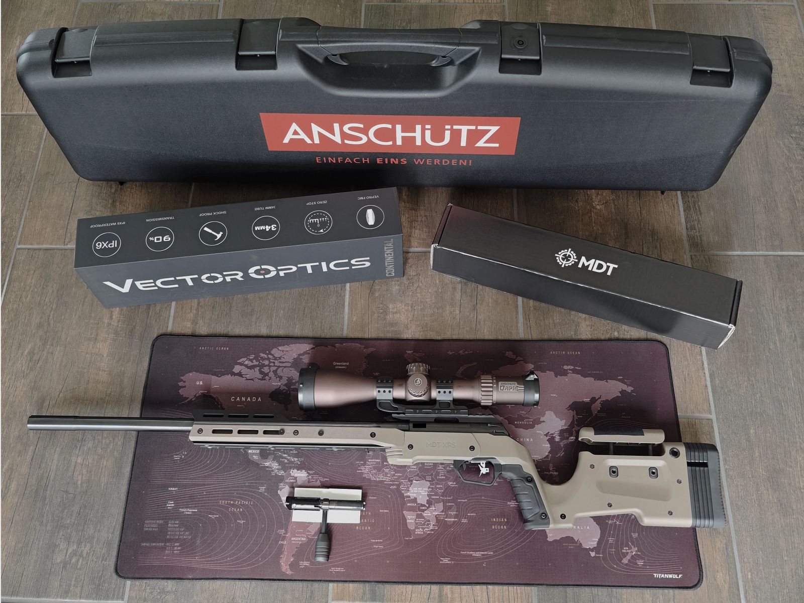 Anschütz APR 1761 Long Range +  XRS Enclosed Forend + Vector Optics SCFF-39 Continental x6 4-24x56 Coyote 