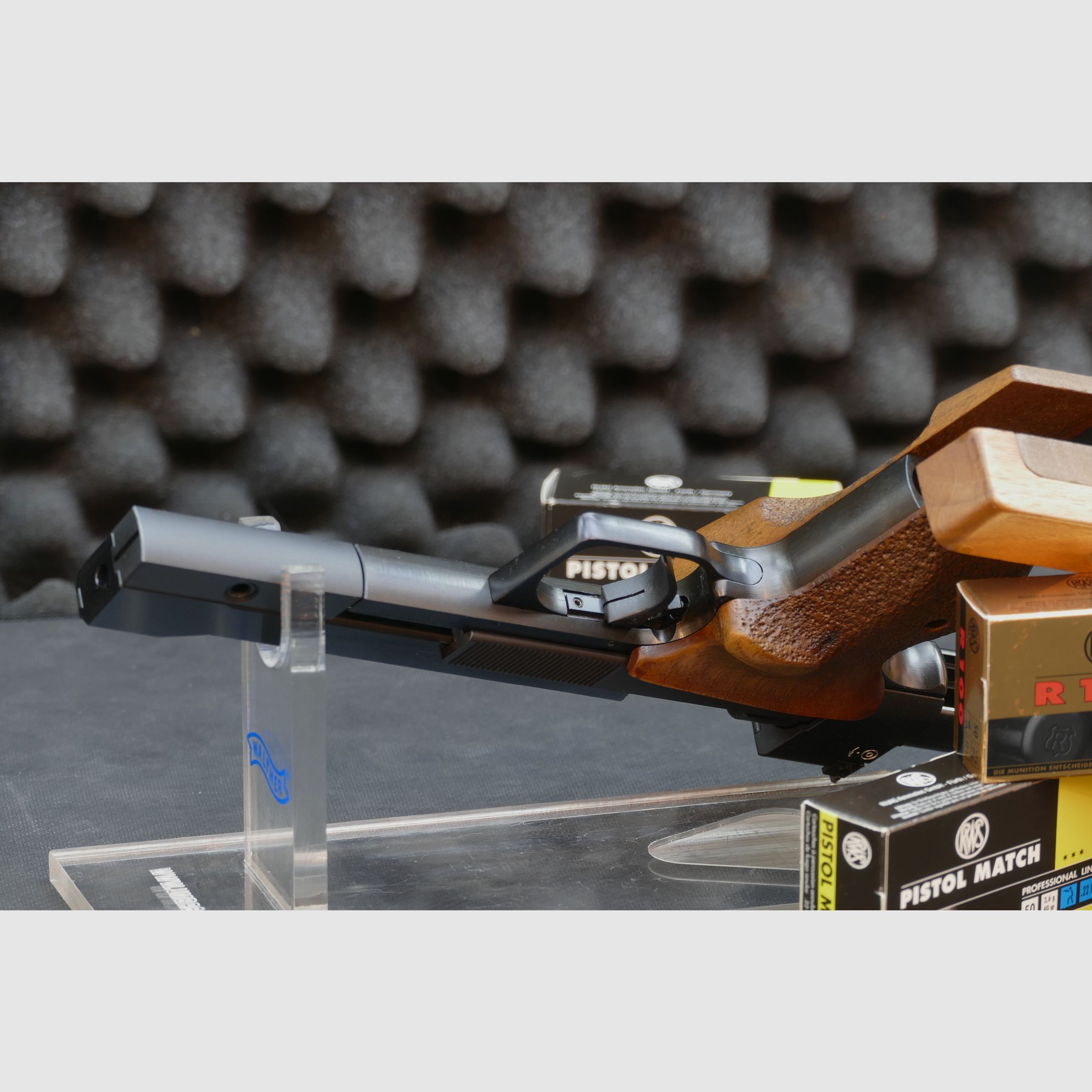 Hämmerli Pistole Mod. 215S, 215 S, Kal. .22long rifle, späte Ausführung (eckige Abzugsbügel, einstellbarer Abzug!)