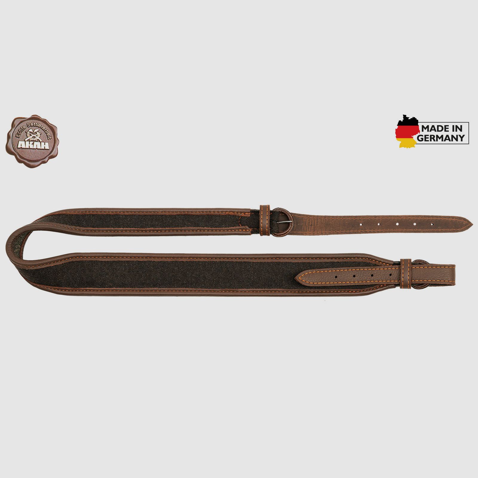 AKAH rifle sling elk leather & loden with cork underlay