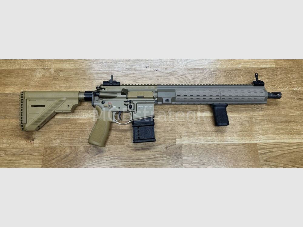 sportlich zugelassen! H&K MR223 A3 14,5" Lauf - SPORT - sandfarben halbautom. Büchse .223Rem - Heckler & Koch - zivile Version H&K 416 G38 / Lauflänge = 36,83 cm / KSK Lauflänge G95K
