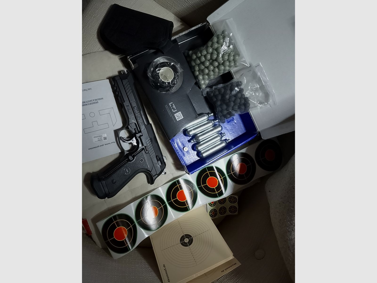 Update molta munizione! Alfa Ltj 1.50 RAM Paintball Marker Cal .50 Set Kit Paintballs Rubberballs capsule CO2 fondina ecc
