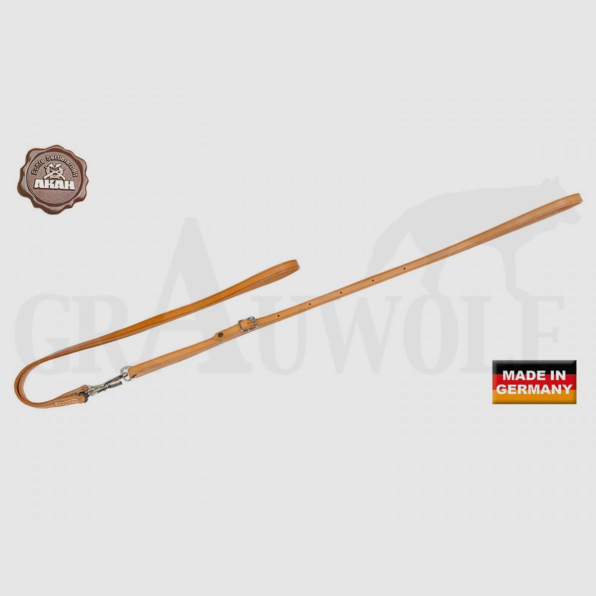 AKAH Spezial-Umhängeleine Hundeleine Fahlleder natur 13 mm 160 cm