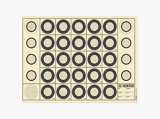 Cible Benchrest 22 Hunter 42 x 29,7 cm A3 - Précision Optimale - Surface Résistante - Pour Entraînement de Tir