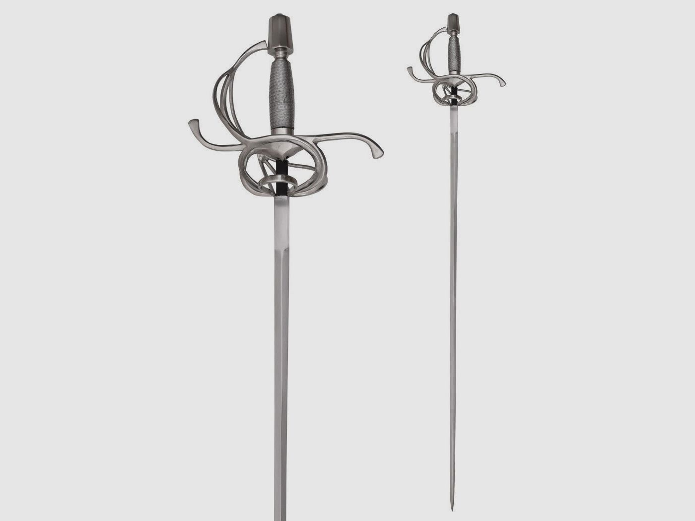 Korbrapier und drahtumwickeltem Griffstück