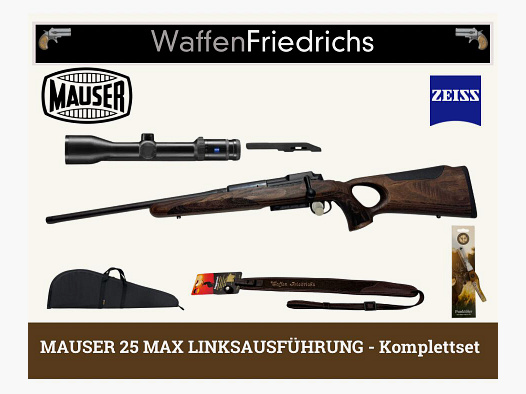 MAUSER 25 Max LINKSAUSFÜHRUNG Zeiss HT - Komplettset - Waffen Friedrichs
