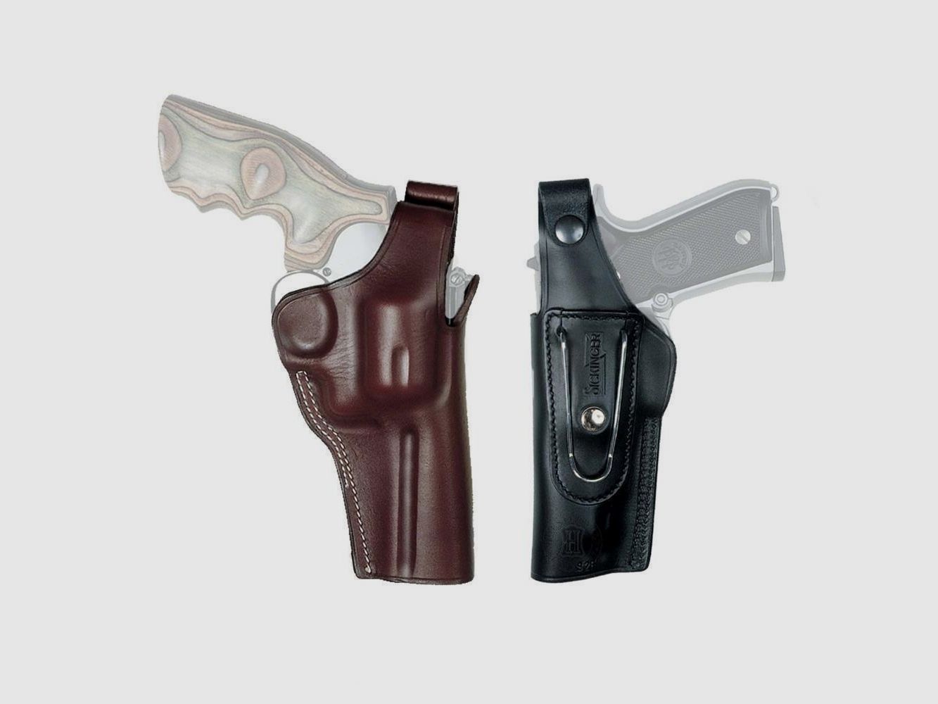Gürtelholster mit Clip "G-MAN" Glock 43/43X/48, Walther P22/P22Q-Rechtshänder-Braun