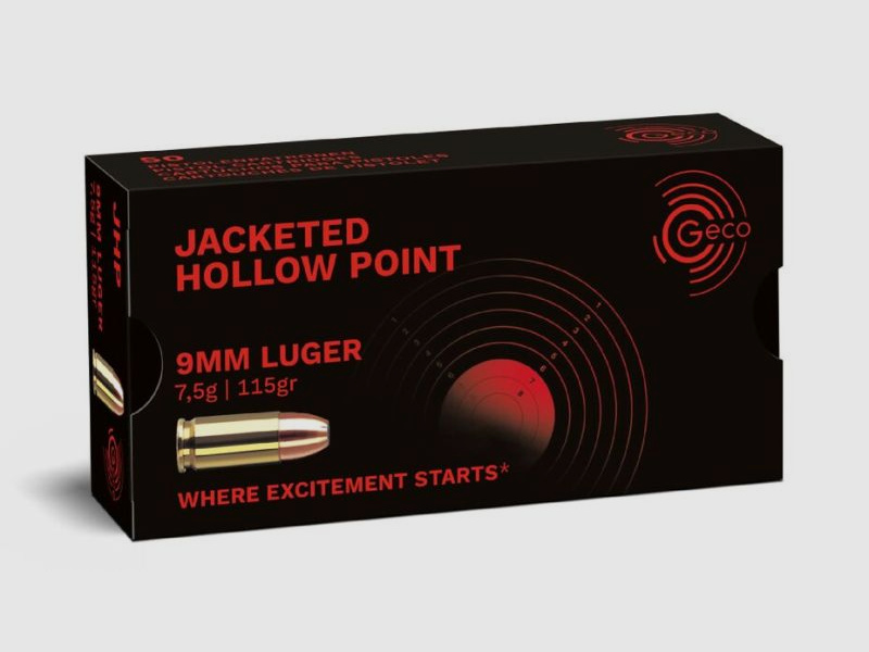 GECO 9 mm Luger Jacketed Hollow Point 7,5g/115gr - 50 Patronen