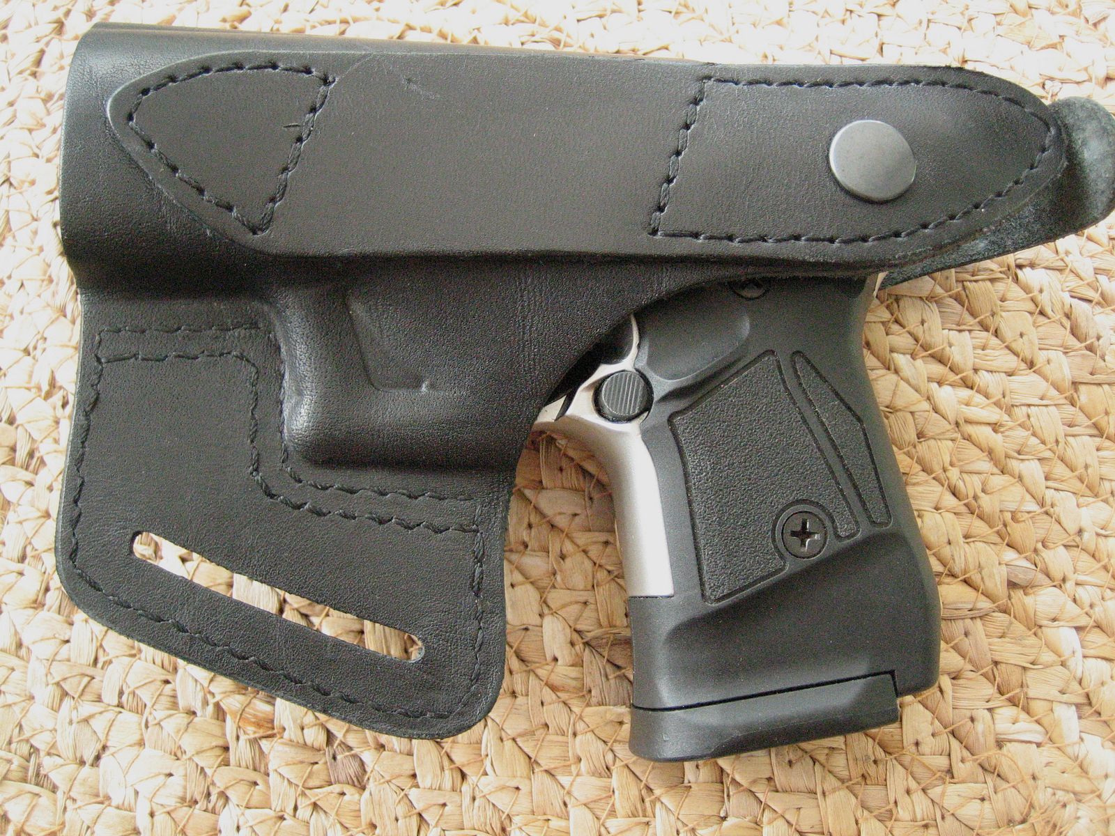 Zoraki 914 blank firing pistol 9mm P.A.K. matte chrome with new genuine leather holster