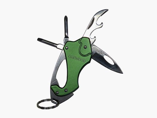 OAKWOOD Tactical Multifunk. - Schlüsselanhäng 4in1 - Metallic-Grün