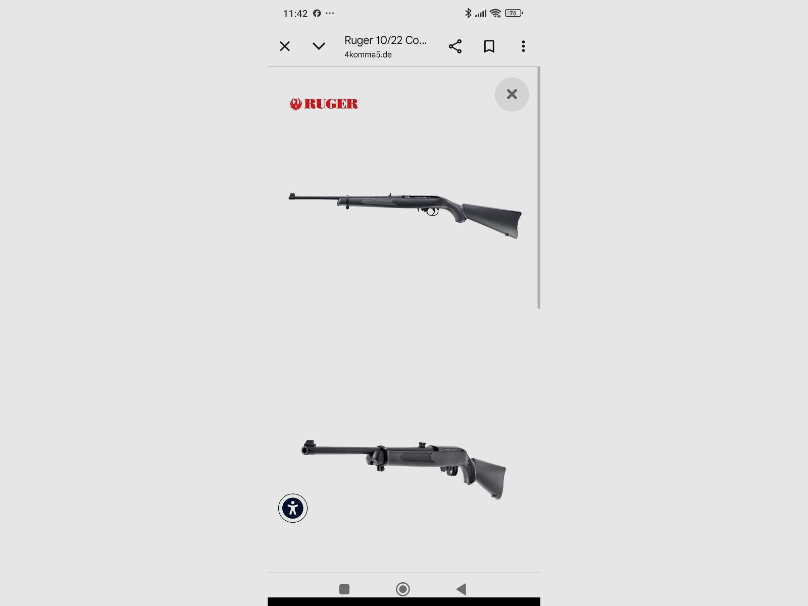 Ruger 10/22 carabine à air CO2 comme neuf