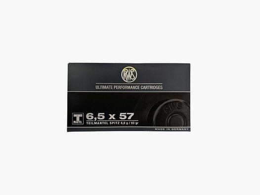 Büchsenpatronen RWS T-Mantel 6,5x57 6,0g,93gr. !!!