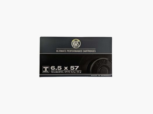 RWS T-Mantel cartridges 6.5x57 6.0g, 93gr. !!!