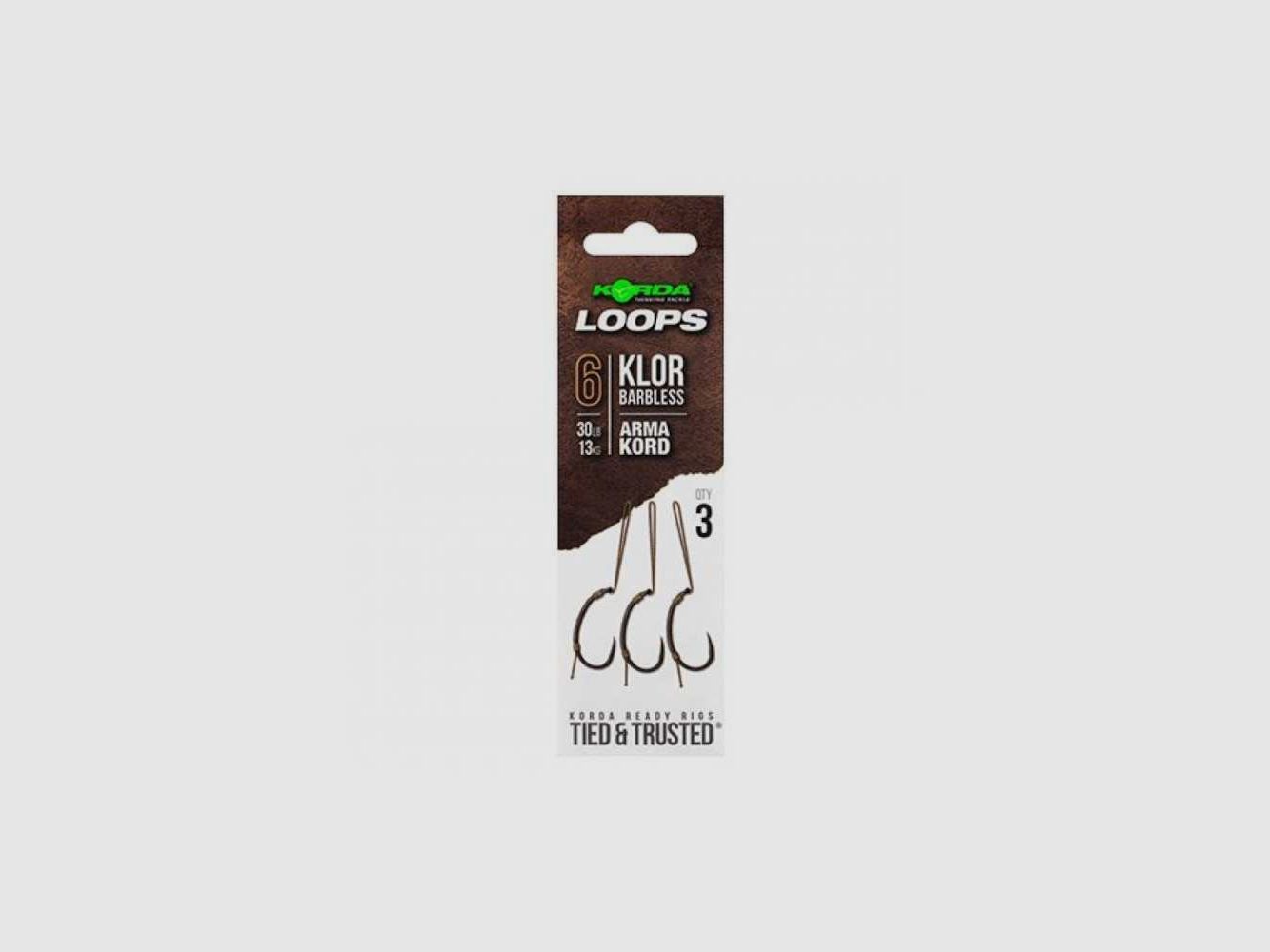 Montage Korda Loop Rig Klor Größe 6 ohne Widerhaken 30lb