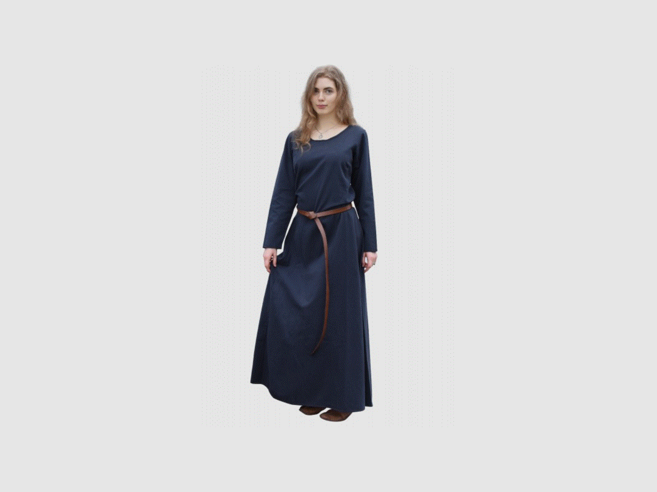 Simple medieval dress Afra made of sturdy canvas, dark blue