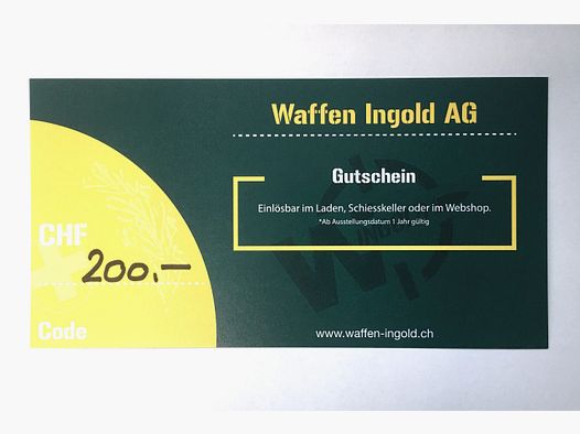 Waardebon Fr. 200,00